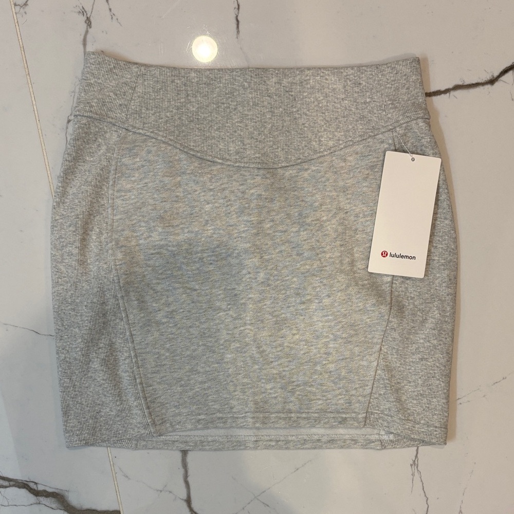 Lululemon Light Gray Scuba Mini Skirt
